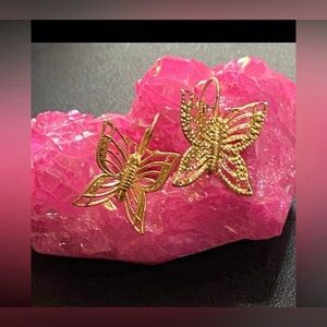 Vintage Pierced Butterfly Earrings #6470